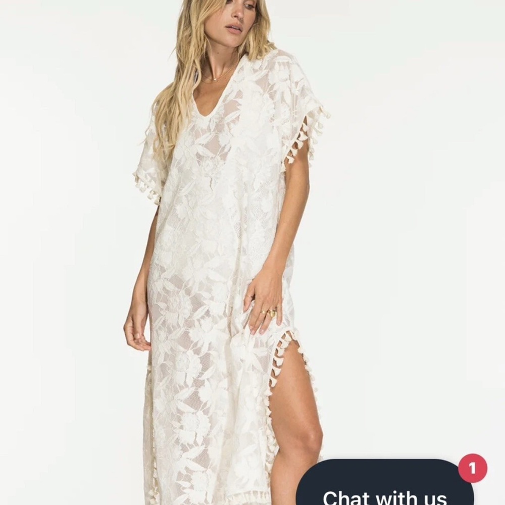 Nightcap Ivory Floral Lace Swim Coverup